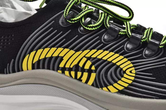 Gucc Run Sneakers Black Yellow 0117