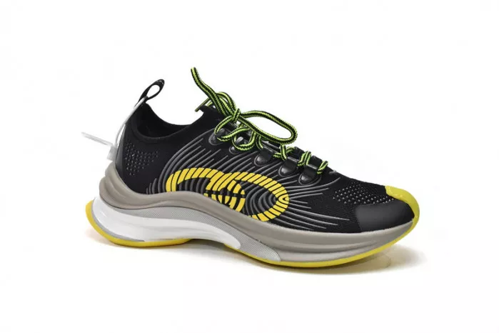 Gucc Run Sneakers Black Yellow 0117