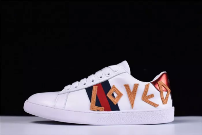 GUCC ACE EMBROIDERED LOW-TOP SNEAKER WITH LOVED 497090 DOPE0 9095 0117