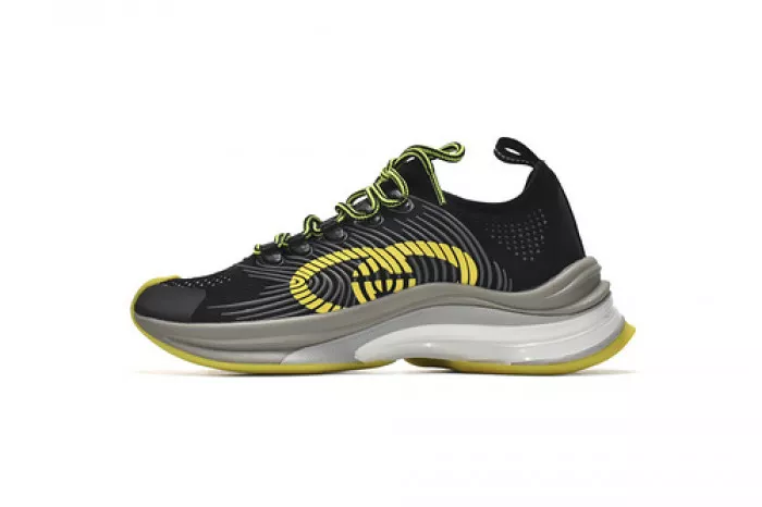 Gucc Run Sneakers Black Yellow 0117