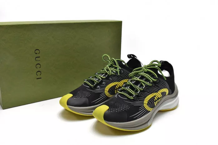 Gucc Run Sneakers Black Yellow 0117