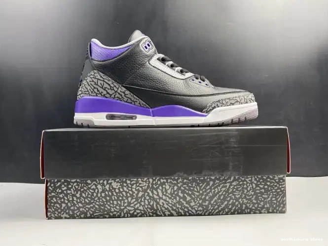 Jordan 3 Purple Air CT8532 Court 050 Retro Black 0217