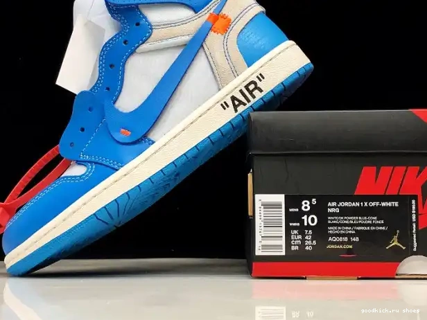 AQ0818-148 Off-White Jordan Powder UNC Air 1 Blue 0211