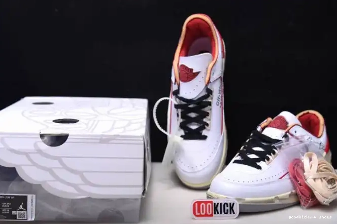 SP DJ4375-106 Low White Jordan Off-White 2 Red Retro 0223