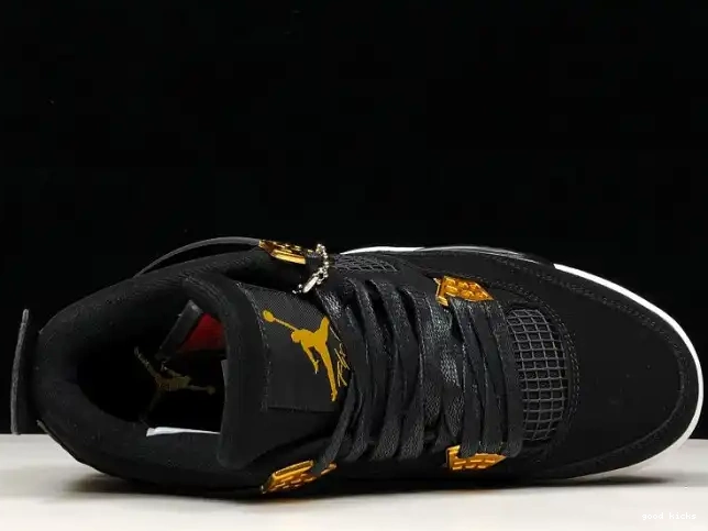 Black Jordan 308497-032 Metallic 4 Royalty Gold-White Air 0213