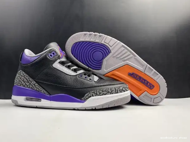 Jordan 3 Purple Air CT8532 Court 050 Retro Black 0217