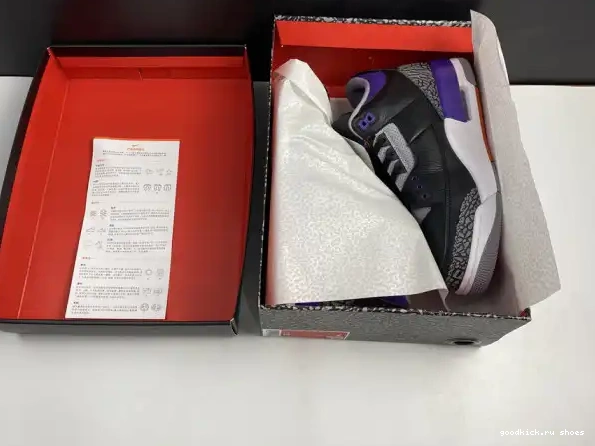 Jordan 3 Purple Air CT8532 Court 050 Retro Black 0217