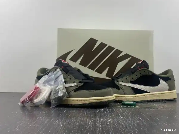 DM7866-002 OLIVE' X 1 AIR TRAVIS OG SP JORDAN LOW 'BLACK SCOTT 0319