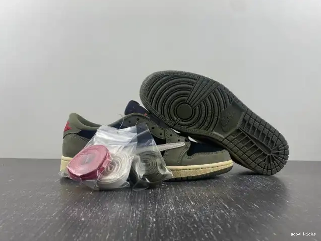 DM7866-002 OLIVE' X 1 AIR TRAVIS OG SP JORDAN LOW 'BLACK SCOTT 0319